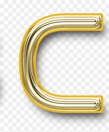 金属质感字母C