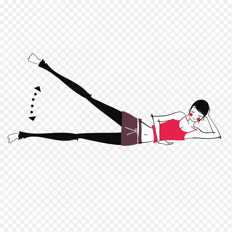 瑜伽矢量插画美女
