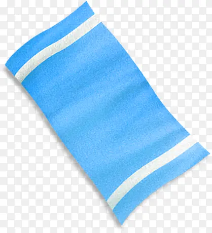 蓝色白条毛巾