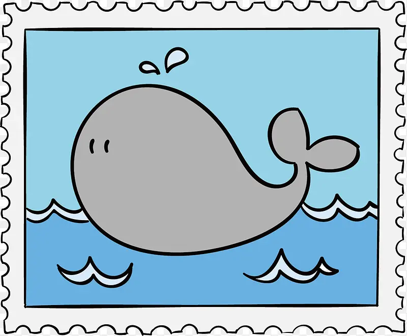 海豚邮票矢量图