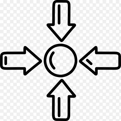 四箭十字指着一圈中心图标