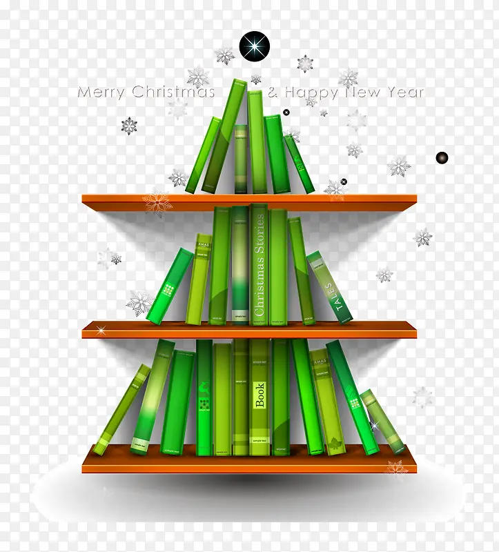 绿色书本圣诞树矢量素材