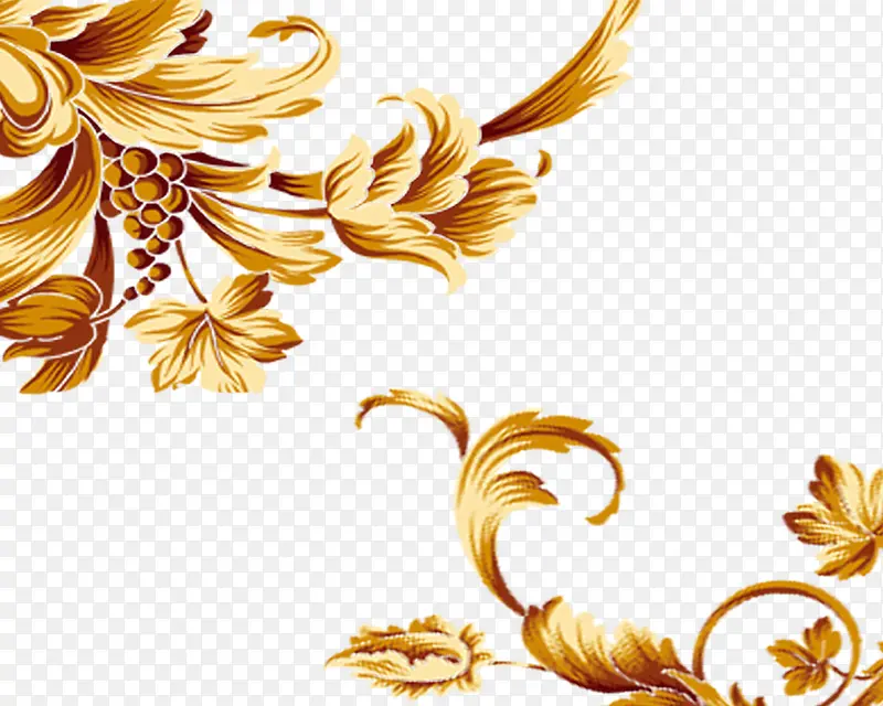 欧式金色花纹