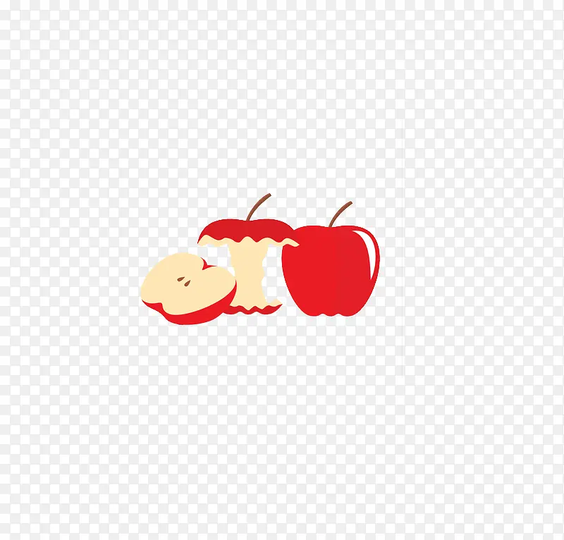 啃噬苹果插画