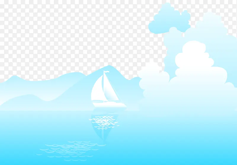 蓝色大海帆船