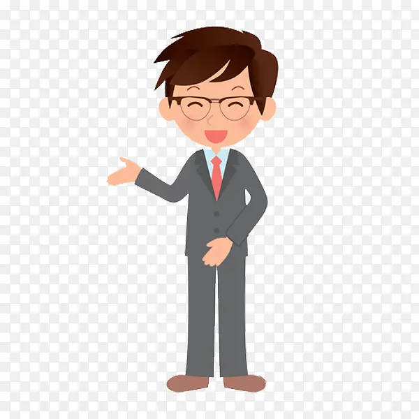 卡通微笑的男人免抠图