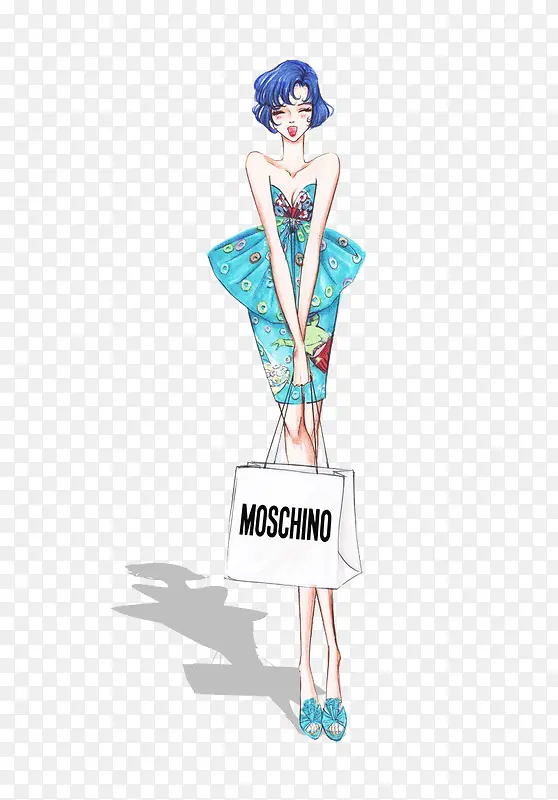 性感礼服设计插画稿