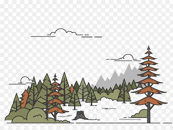 树林插画设计艺术