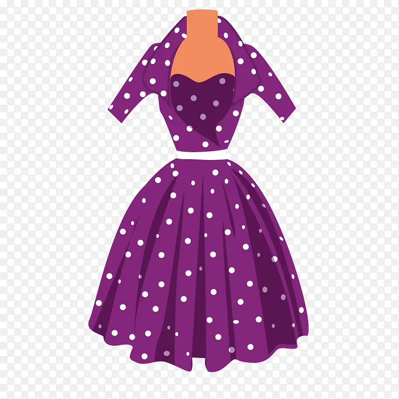 矢量紫色女士裙子长裙