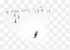 扁平风格创意合成滑雪比赛