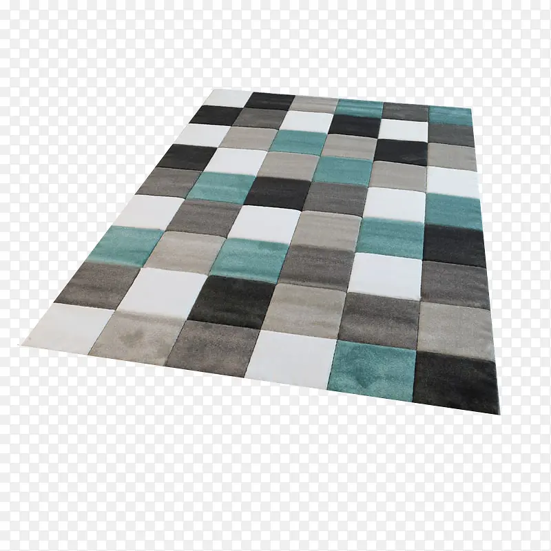 灰色方格北欧地毯