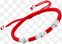 红色手绳银手链