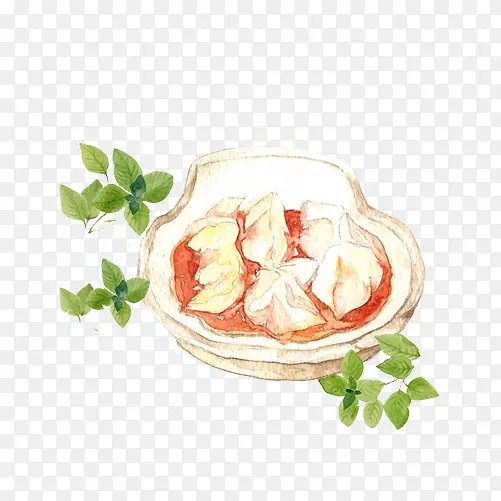 重庆红油抄手手绘画素材图片