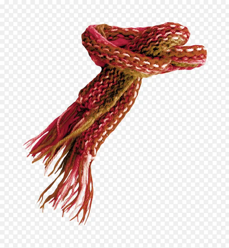 红色毛织围巾