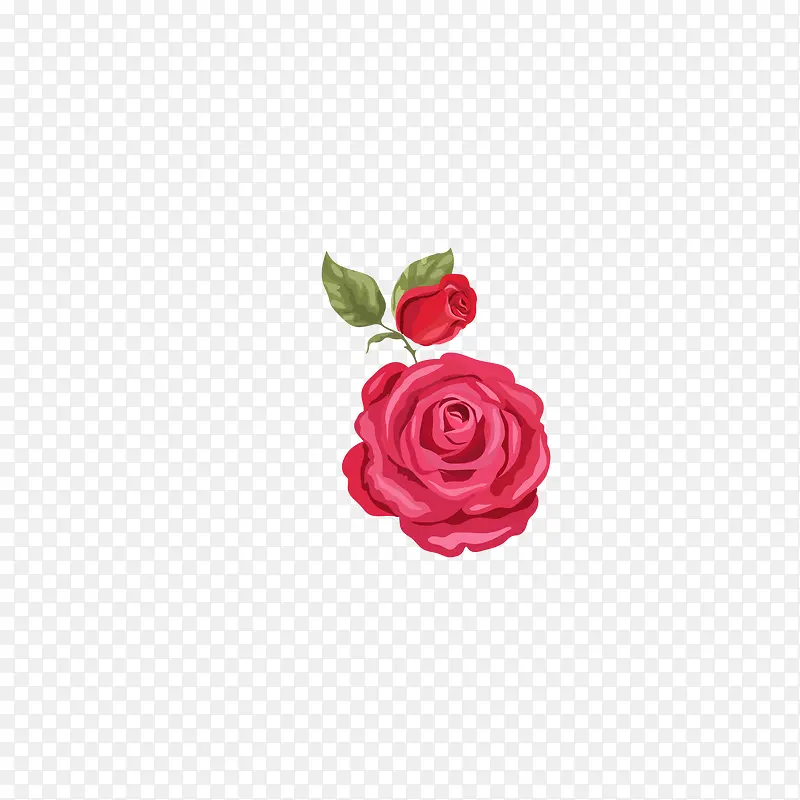 矢量手绘红色示爱玫瑰花