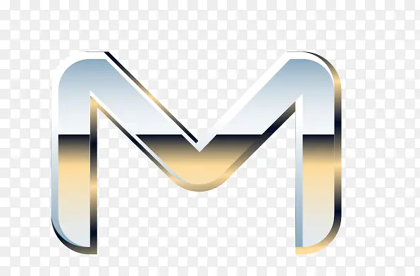 金属质感字母M