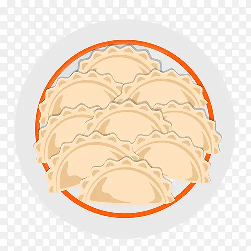 浅色可爱装饰盘装饺子设计图