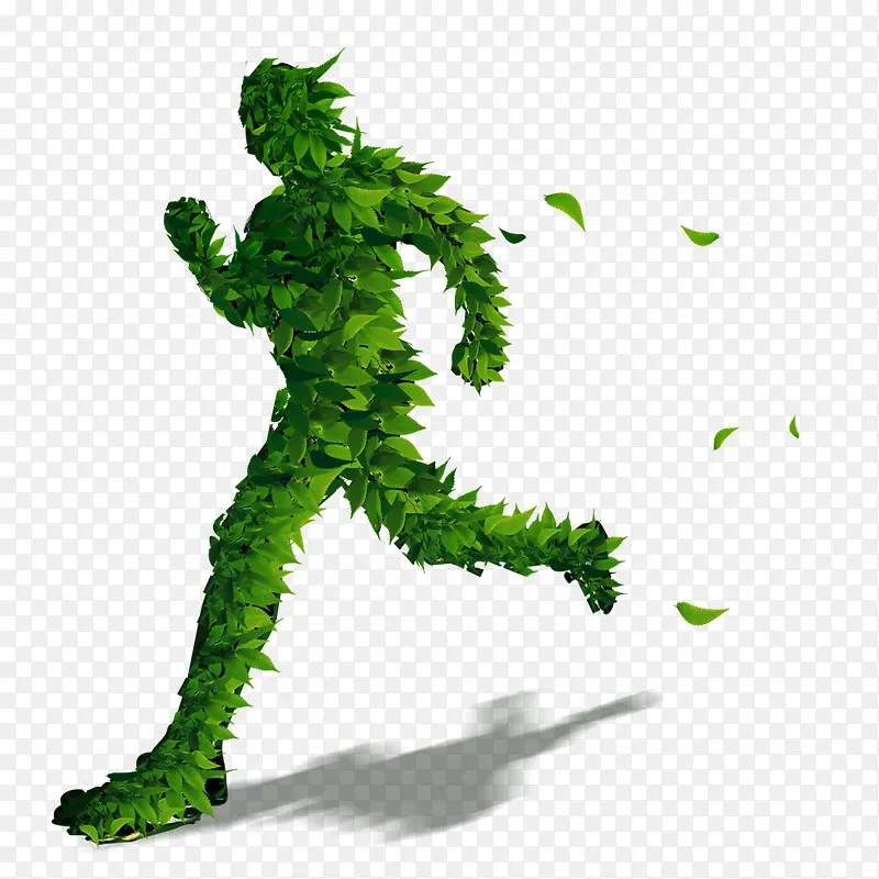 绿色奔跑的人