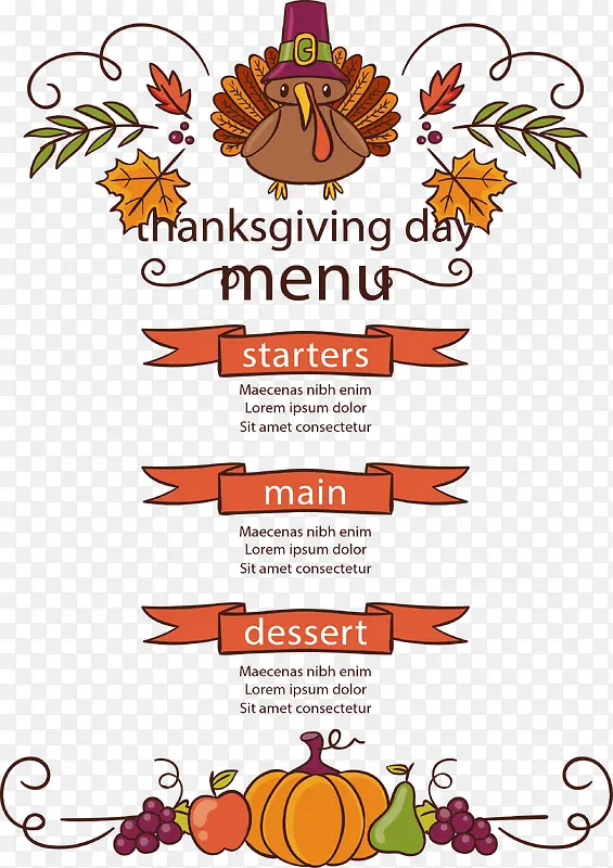 丰收的感恩节菜单