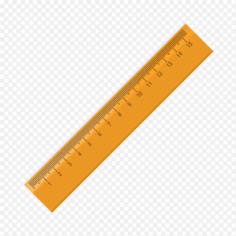 黄色木质直尺测量工具