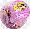 紫色零食桶装棒棒糖