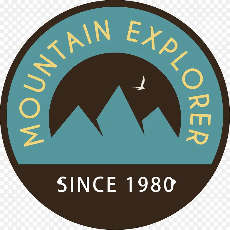 创意山地探险标签矢量图