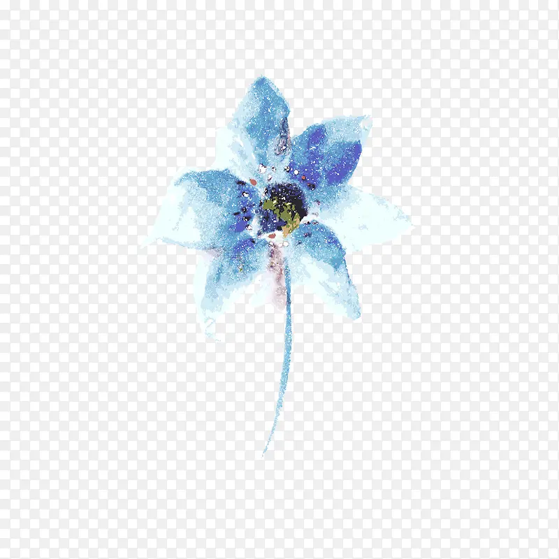 蓝色荧光花朵