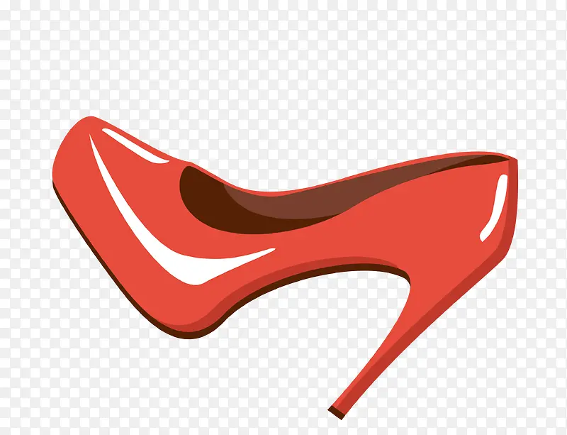 矢量红色女式诱惑高跟鞋