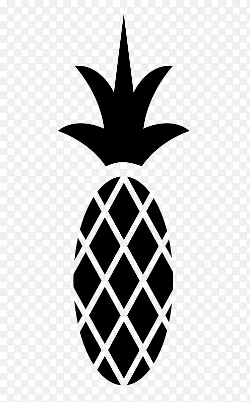 卡通黑白色菠萝标识