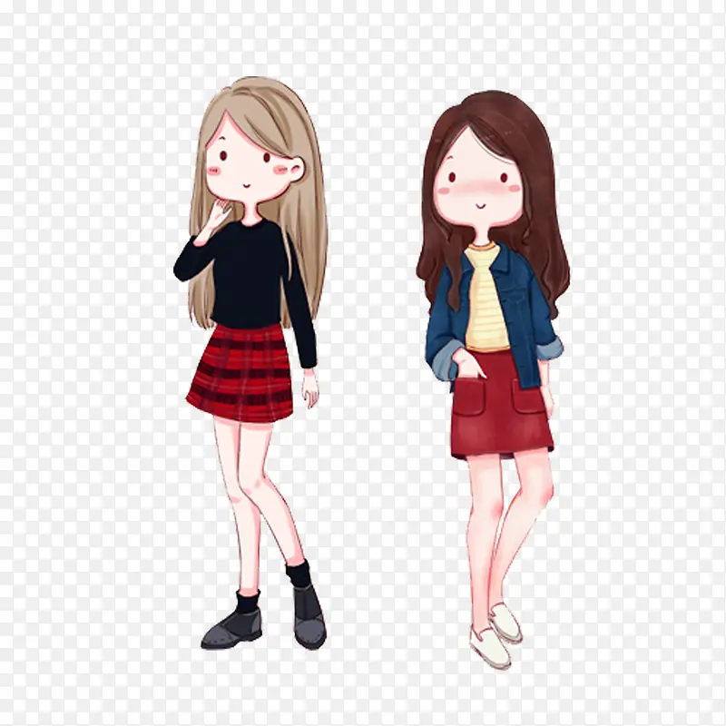 穿着短裙的休闲女孩