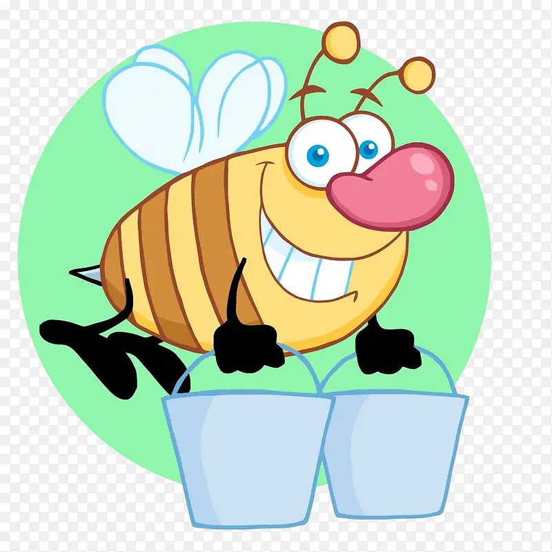 蜜蜂拎着两个桶