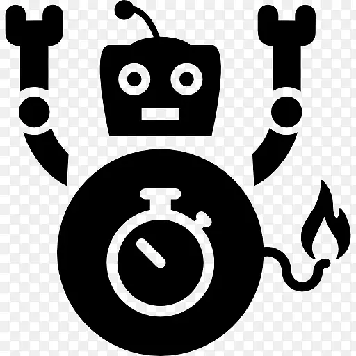 机器人时钟炸弹图标