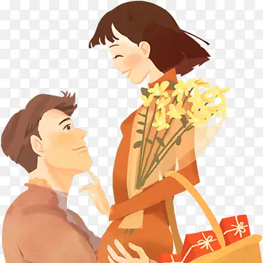 情人节卡通暖心表白素材