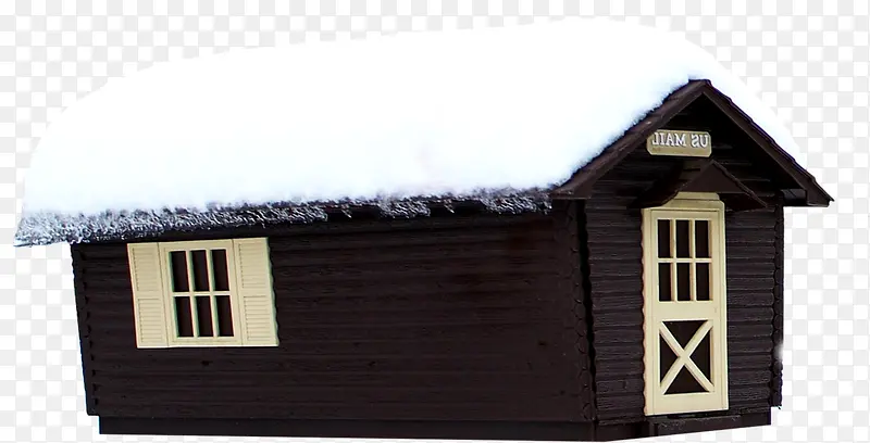 冬日雪景建筑房屋