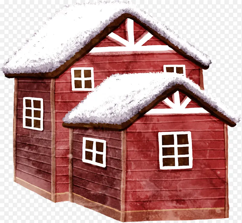红色冬日时尚房屋