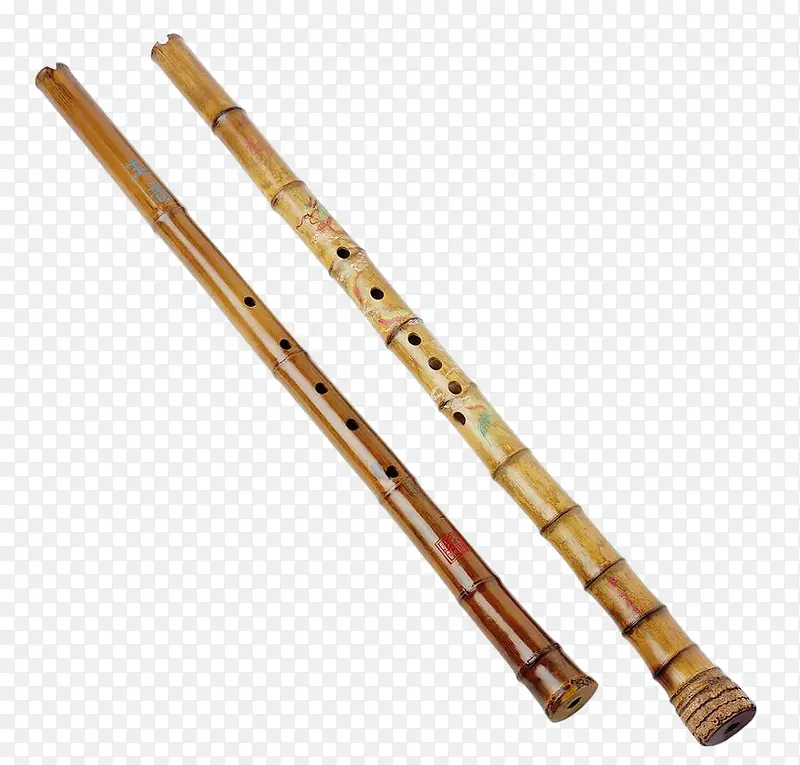 两个乐器竹笛