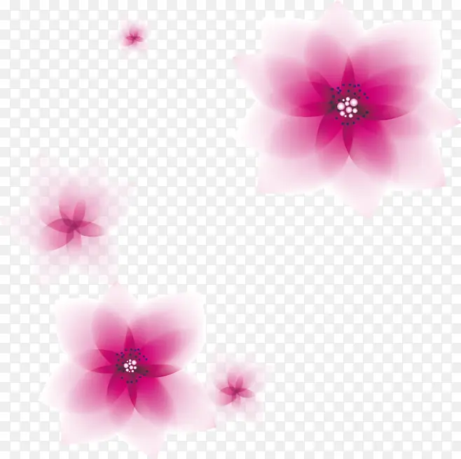 电脑制作粉色花朵