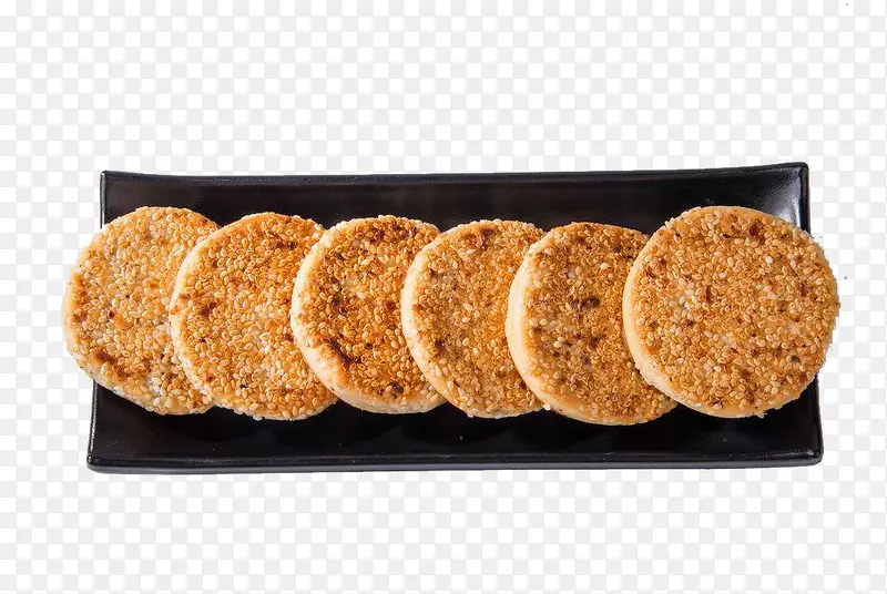 六个现出炉的麻饼