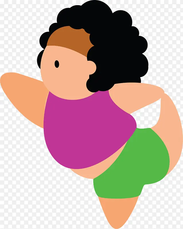 卡通瑜伽锻炼女孩