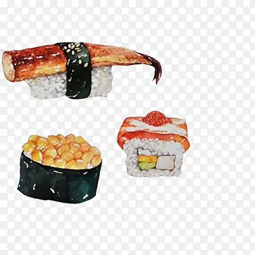 寿司水彩画素材图片