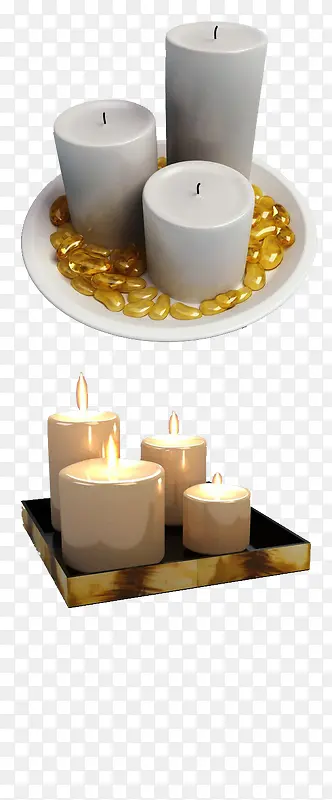 白蜡烛黄豆素材免抠