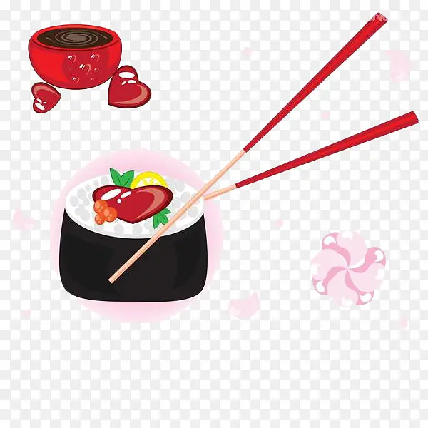 樱花寿司手绘