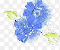 蓝色花卉婚纱摄影海报