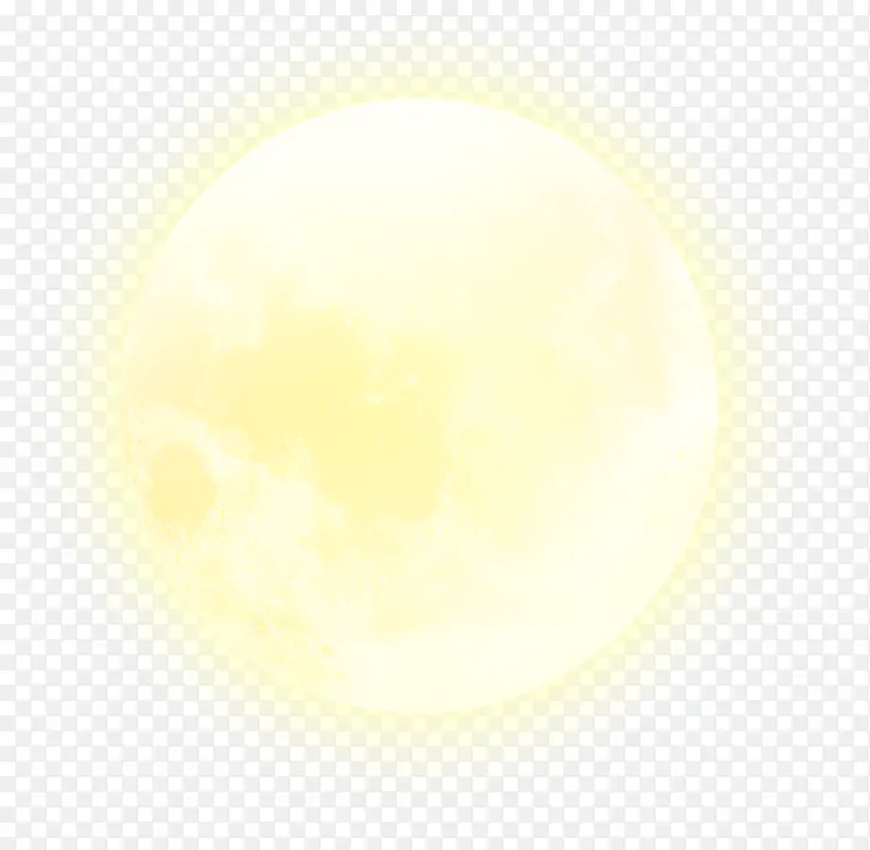 黄色清新满月月亮装饰图案