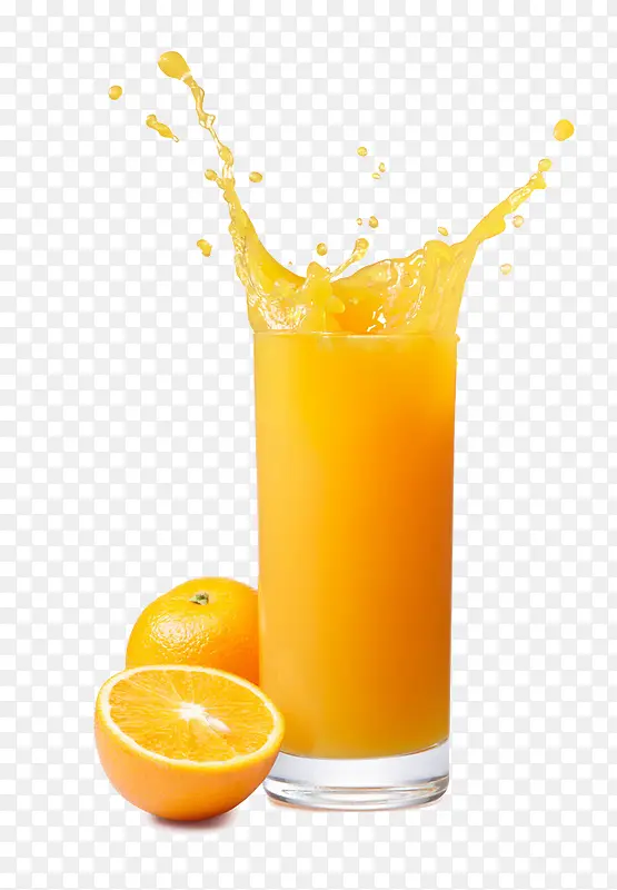 橙子和飞溅的橙汁