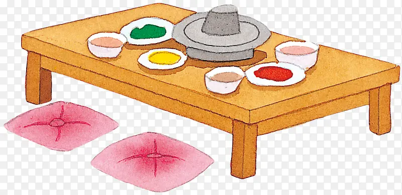 手绘韩式餐桌坐垫