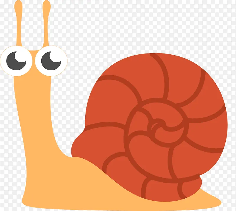 橙色卡通蜗牛装饰图案