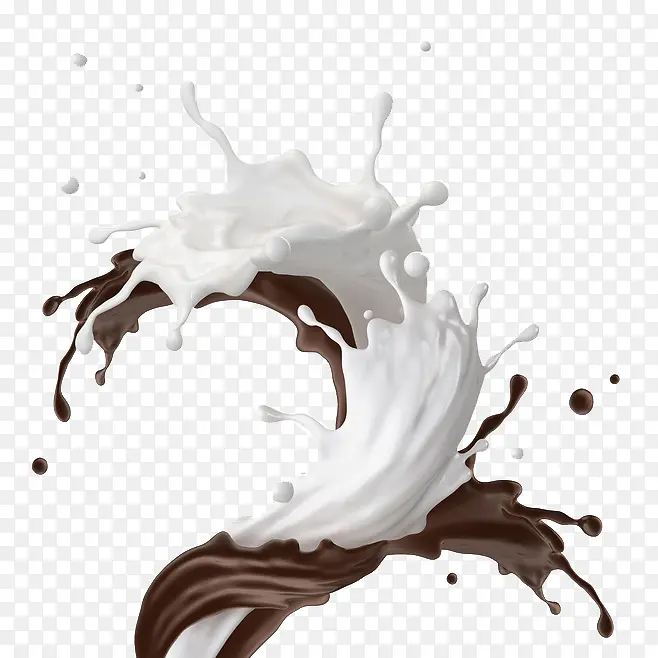 创意合成效果白色咖啡色的牛奶