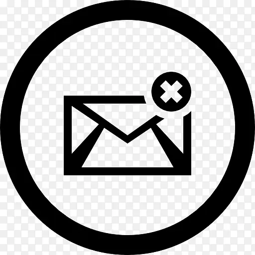 电子邮件近圆形按钮界面符号图标