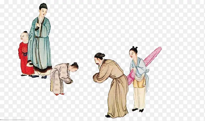 古代人物尊老场面